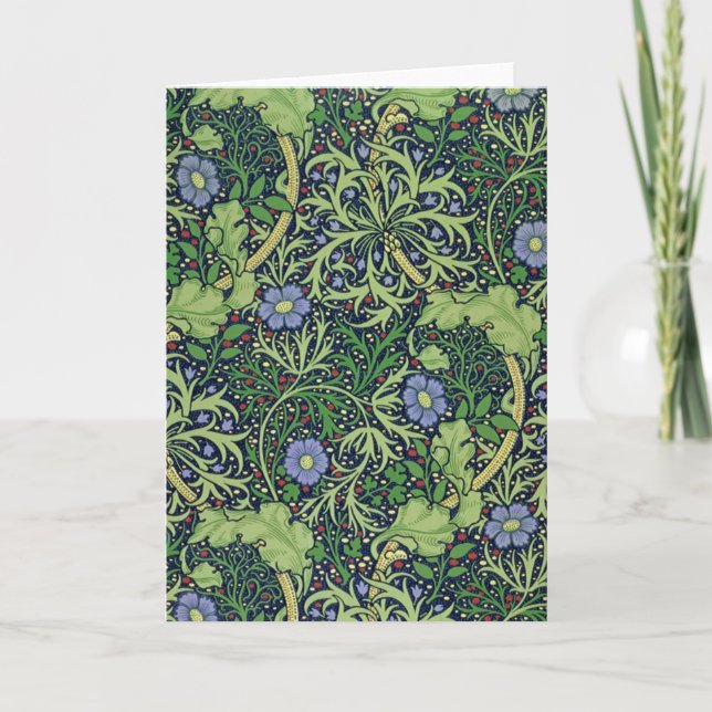 Tarjeta Seaweed cobalt thyme - William Morris (Anverso)