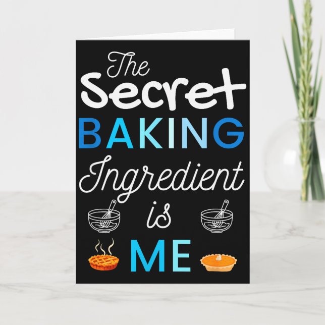 Tarjeta Secret Ingredient Is Me Funny Retro Cooking Baking (Anverso)