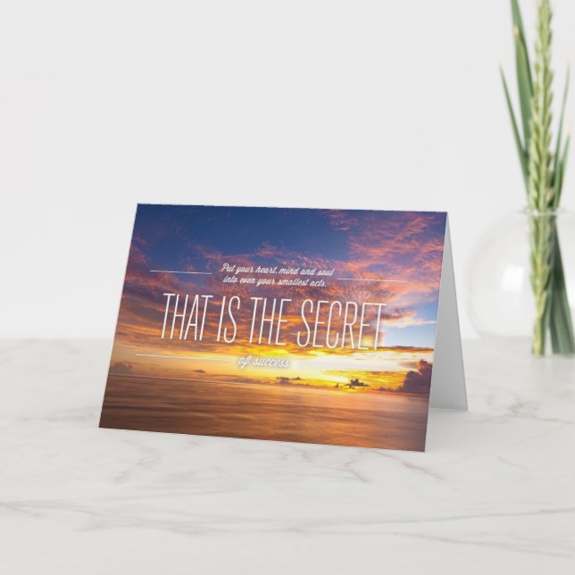 Tarjeta Secreto del éxito - cita de motivación (Anverso)
