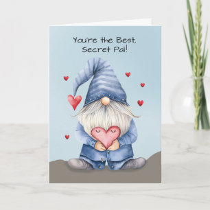 Tarjeta Secreto Pal Valentine Funny Gnome con Denim