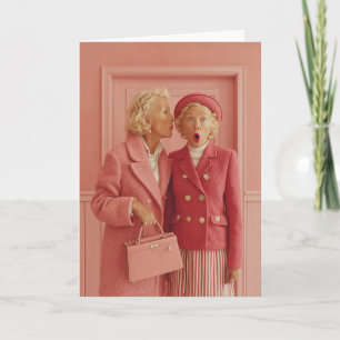 Tarjeta Secretos rosados y estilo sorprendido
