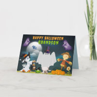 Tarjeta secundaria Halloween para nietos
