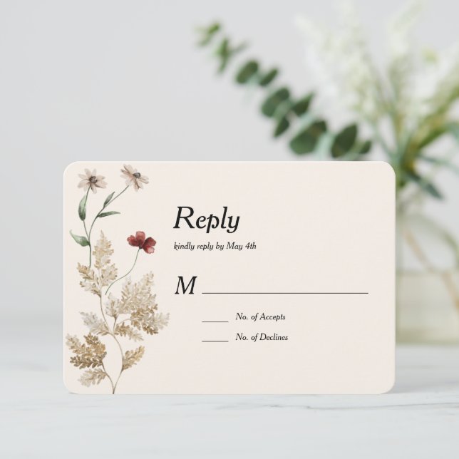 Tarjeta Sedona Garden RSVP (Anverso de pie)