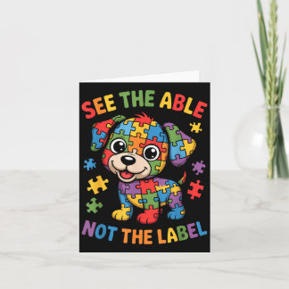 Tarjeta See The Able Not The Label Puzzle Dog Autism