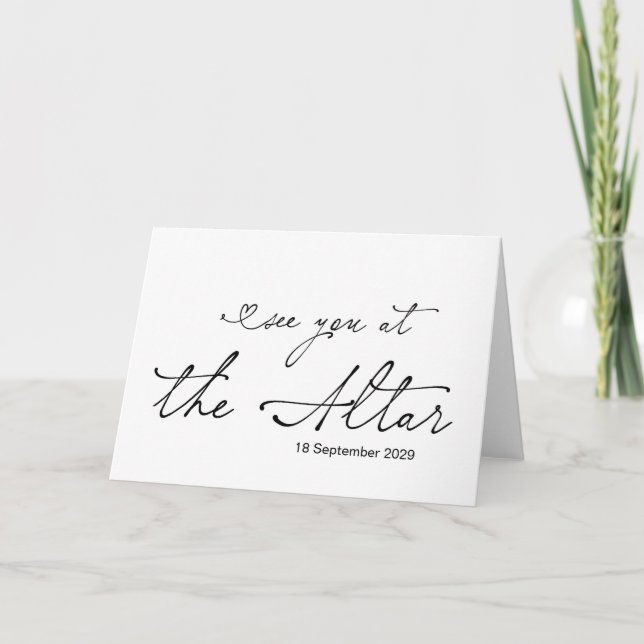 Tarjeta See You At The Altar Bride Groom Wedding Day (Anverso)