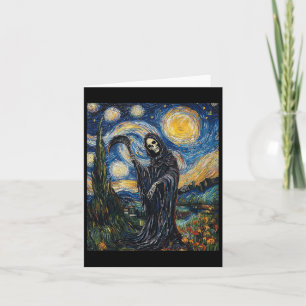 Tarjeta Segador Siniestro Esqueleto - Estilo Van Gogh - No