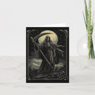 Tarjeta Segador Sombrío de Halloween Gótico Goth