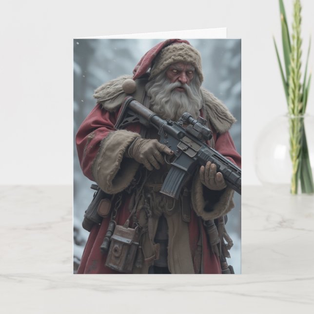 Tarjeta Segunda enmienda Navidades personalizados de Santa (Anverso)