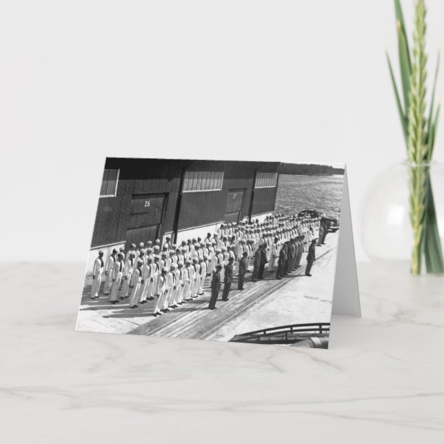 Tarjeta Segunda Guerra Mundial: A bordo del USS Asheville  (Anverso)