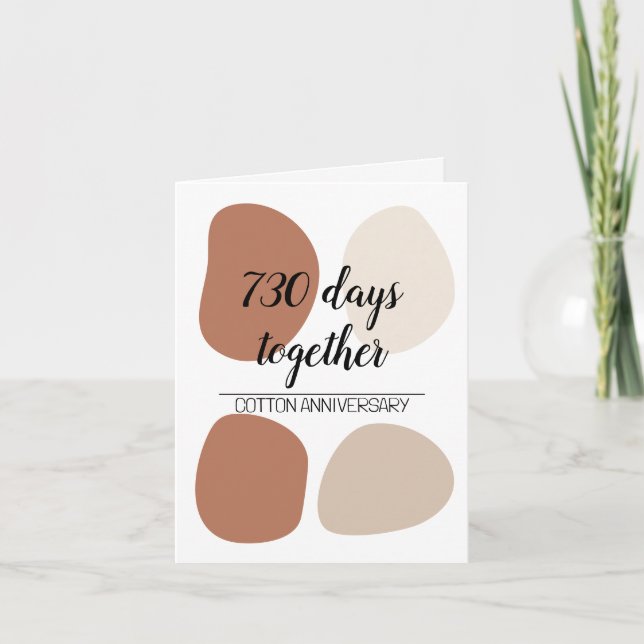 Tarjeta Segundo aniversario boda moderno (Anverso)