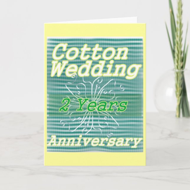 Tarjeta Segundo aniversario de bodas ~ algodón (Anverso)