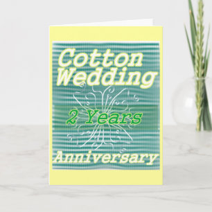 Tarjeta Segundo aniversario de bodas ~ algodón