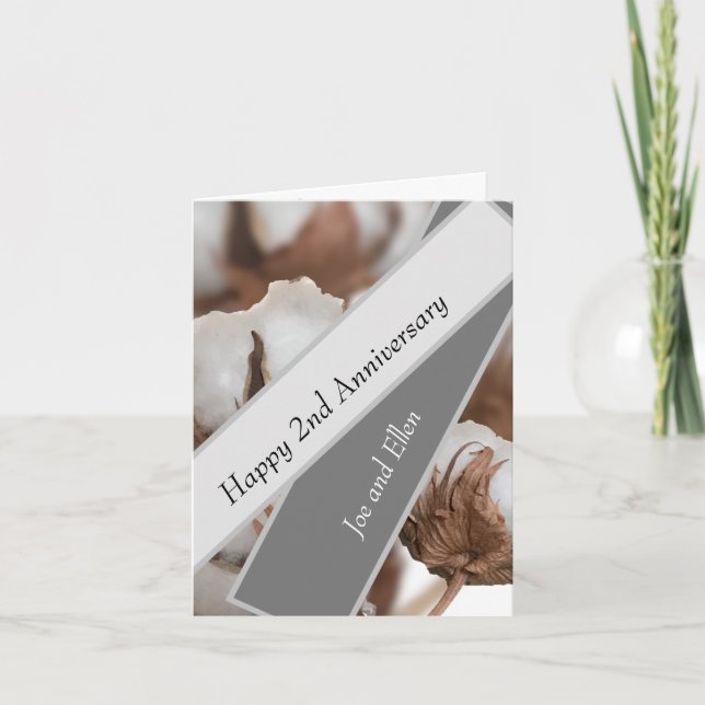 Tarjeta Segundo aniversario de la planta de algodón (Anverso)