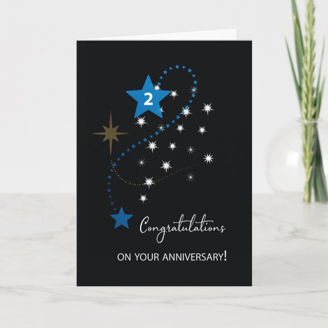 Tarjeta Segundo Aniversario de los Empleados Felicitacione (Anverso)