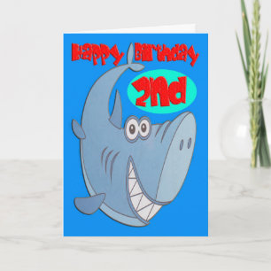 Tarjeta Segundo cumpleaños del Tiburón Azul