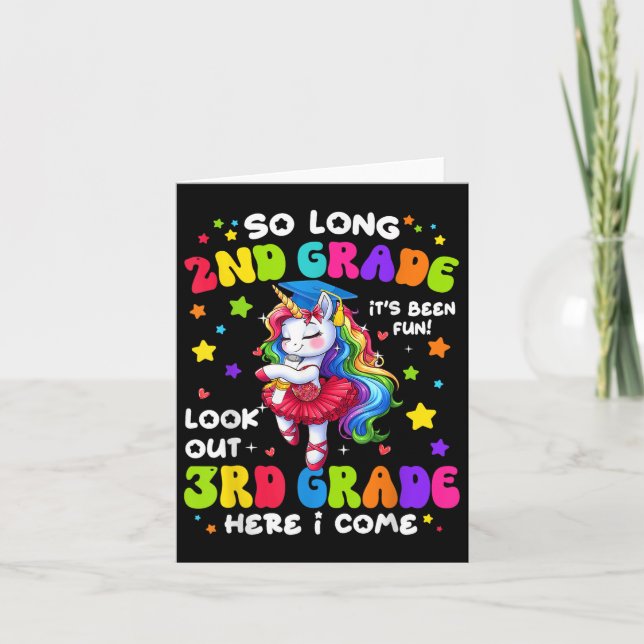 Tarjeta Segundo Grado Chica de Graduación 3er Grado Acá Ve (Anverso)