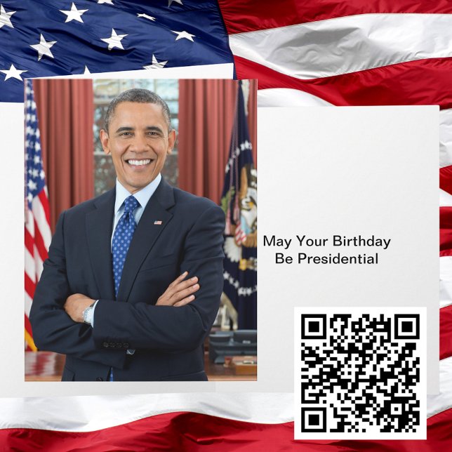 Tarjeta Segundo retrato del presidente Barack Obama (President Barack Obama 2nd Term Portrait Birthday Card)