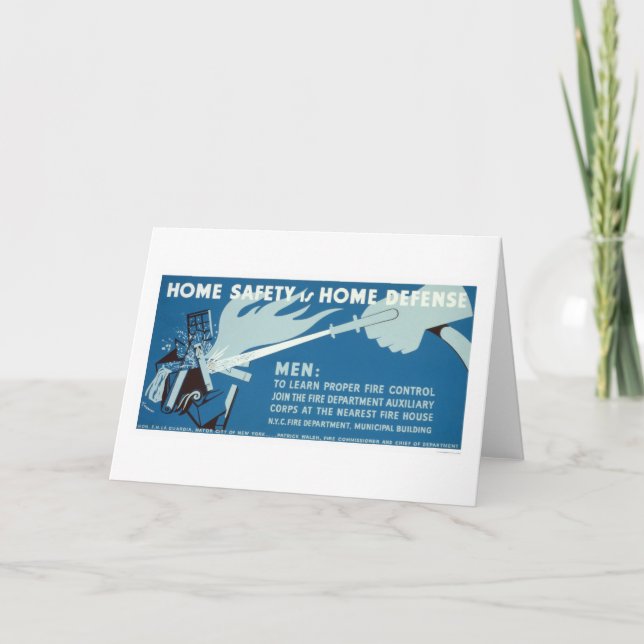 Tarjeta Seguridad NYC de la extinción de incendios WPA (Anverso)