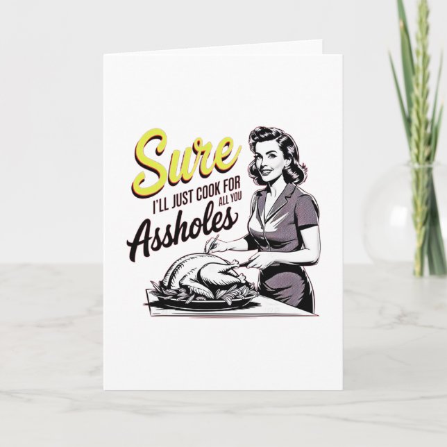 Tarjeta Seguro que simplemente cocinaré para todas ustedes (Anverso)