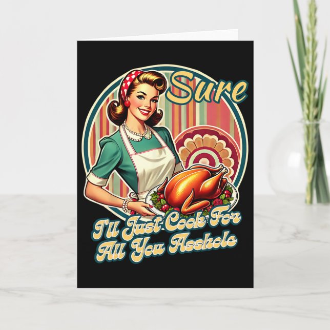 Tarjeta Seguro que simplemente cocinaré para todas ustedes (Anverso)