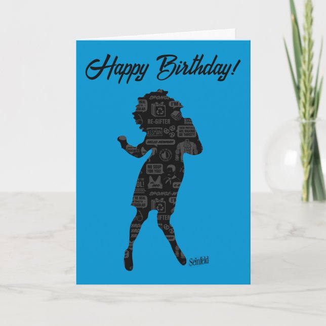Tarjeta Seinfeld | Elaine Dance Silhouette Birthday (Anverso)