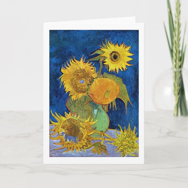Tarjeta Seis girasoles, Van Gogh (Anverso)