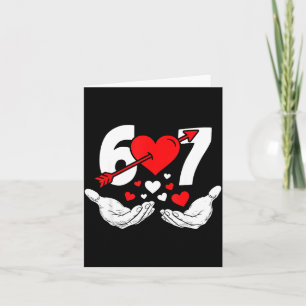 Tarjeta Seis Siete 67 6 7 Niños 67 Meme Manos Divertido Va