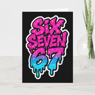 Tarjeta Seis Siete 67 Bysebyll Helado Goteo Mason Meme Ki