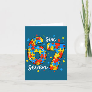 Tarjeta Seis Siete 67 Conciencia del Autismo Para Maestra