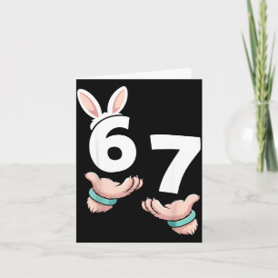 Tarjeta Seis siete 67 día de Pascua 6 7 manos niños niños