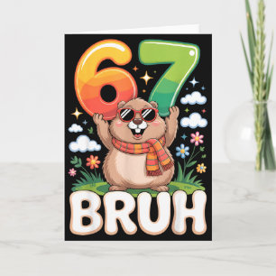 Tarjeta Seis Siete 67 Hermano Día de la Marmota Divertido