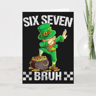 Tarjeta Seis Siete 67 Hermano Hace El Dab Leprechaun Día D