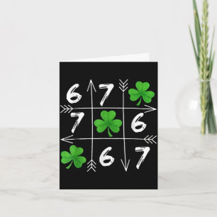 Tarjeta Seis siete 67 meme 6 7 día de san patricio trébol 