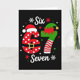 Tarjeta Seis Siete 67 Meme 6 7 Santa Navidad Pijamas Niños