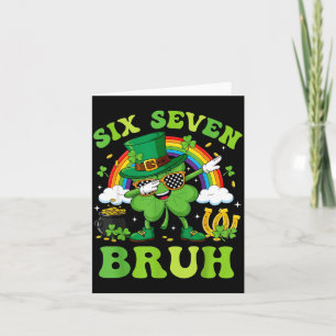 Tarjeta Seis siete 67 meme bruh genial día de San Patricio