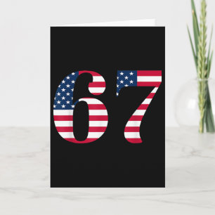 Tarjeta Seis Siete 67 Meme Divertido Us Bandera Americana