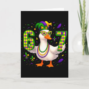 Tarjeta Seis Siete 67 Meme Ganso Con Sombrero de Bufón &am