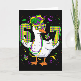 Tarjeta Seis Siete 67 Meme Ganso Con Sombrero de Bufón &am
