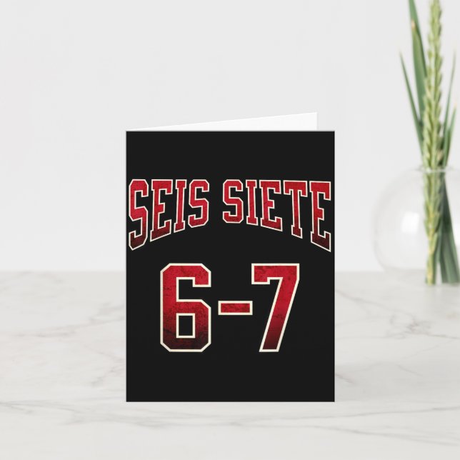 Tarjeta Seis Siete 67 Spanish Srts Jersey Funny Six Seven  (Anverso)