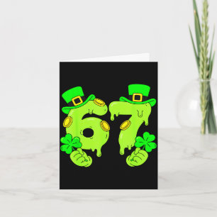 Tarjeta Seis siete 6 7 día de San Patricio 67 paddys meme