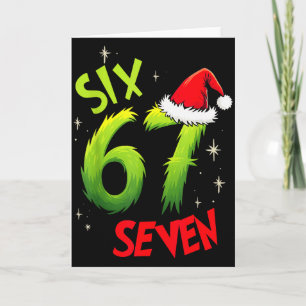 Tarjeta Seis Siete 6 7 Gen Z Alpha Meme Slang Feliz Navida