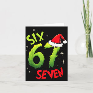 Tarjeta Seis Siete 6 7 Gen Z Alpha Meme Slang Feliz Navida