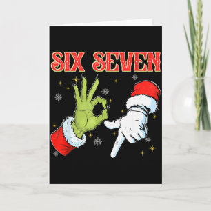 Tarjeta Seis Siete 6 7 Gen Z Alpha Meme Slang Feliz Navida