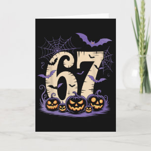Tarjeta Seis Siete 6 7 Meme Espeluznante Halloween 