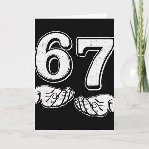 Tarjeta Seis Siete 6 7 Meme Gen Alpha jerga 6 7 Manos Homb