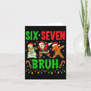 Tarjeta Seis Siete 6 7 Meme Santa de Gengibre haciendo Dab