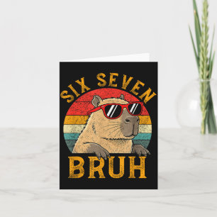 Tarjeta Seis Siete Bruh 67 Meme Divertido Capybara Viral S