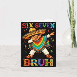 Tarjeta Seis siete bruh chicos mexicanos haciendo dabbing 