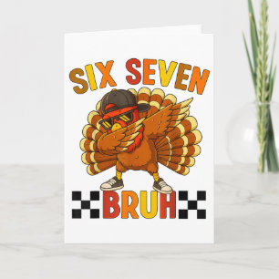 Tarjeta Seis Siete Bruh Día de Acción de Gracias 67 Meme P