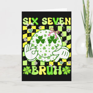 Tarjeta Seis Siete Bruh Divertido 67 Meme Día de San Patri